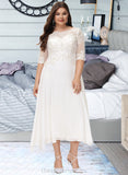 Adison A-Line Scoop Neck Asymmetrical Chiffon Wedding Dress With Beading Sequins STIP0013686