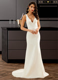 Lynn Trumpet/Mermaid V-neck Court Train Wedding Dress STIP0013714