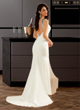 Lynn Trumpet/Mermaid V-neck Court Train Wedding Dress STIP0013714