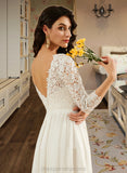 Susie A-Line Sweep Train Wedding Dress With Lace STIP0013715