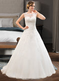 Emmalee Ball-Gown/Princess Illusion Sweep Train Organza Tulle Wedding Dress With Beading Sequins STIP0013719