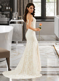 Fatima Trumpet/Mermaid V-neck Court Train Wedding Dress STIP0013725