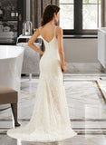 Fatima Trumpet/Mermaid V-neck Court Train Wedding Dress STIP0013725