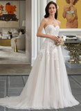 Litzy Ball-Gown/Princess Sweetheart Court Train Tulle Wedding Dress STIP0013732