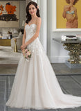 Litzy Ball-Gown/Princess Sweetheart Court Train Tulle Wedding Dress STIP0013732