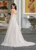 Litzy Ball-Gown/Princess Sweetheart Court Train Tulle Wedding Dress STIP0013732