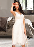 Kaia A-Line V-neck Knee-Length Wedding Dress STIP0013743