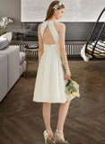 Vanessa A-Line Knee-Length Chiffon Wedding Dress STIP0013778