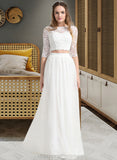 Mayra A-Line Scoop Neck Floor-Length Tulle Wedding Dress STIP0013787