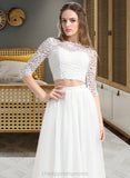 Mayra A-Line Scoop Neck Floor-Length Tulle Wedding Dress STIP0013787