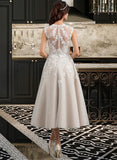 Pamela Ball-Gown/Princess Sweetheart Tea-Length Tulle Wedding Dress With Sequins STIP0013791