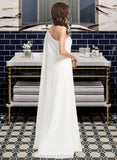 Eliza Sheath/Column One-Shoulder Floor-Length Stretch Crepe Wedding Dress STIP0013801