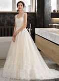 Brittany Ball-Gown/Princess Sweetheart Court Train Tulle Wedding Dress With Beading Sequins STIP0013813