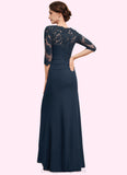 Adelyn A-Line Scoop Neck Floor-Length Chiffon Lace Mother of the Bride Dress With Ruffle Beading Sequins STI126P0014536