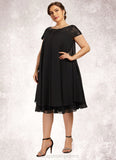 Alison Empire Scoop Neck Knee-Length Chiffon Mother of the Bride Dress With Beading Sequins STI126P0014537