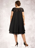 Alison Empire Scoop Neck Knee-Length Chiffon Mother of the Bride Dress With Beading Sequins STI126P0014537