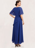 Nicola A-Line Scoop Neck Ankle-Length Chiffon Mother of the Bride Dress With Beading STI126P0014544