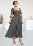 Bella A-Line Sweetheart Asymmetrical Chiffon Lace Mother of the Bride Dress With Beading Sequins STI126P0014579