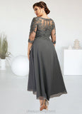 Bella A-Line Sweetheart Asymmetrical Chiffon Lace Mother of the Bride Dress With Beading Sequins STI126P0014579