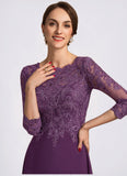 Keely A-Line Scoop Neck Floor-Length Chiffon Lace Mother of the Bride Dress With Sequins STI126P0014590