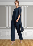 Kendall Jumpsuit/Pantsuit Scoop Neck Ankle-Length Chiffon Mother of the Bride Dress STI126P0014607