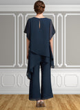 Kendall Jumpsuit/Pantsuit Scoop Neck Ankle-Length Chiffon Mother of the Bride Dress STI126P0014607