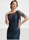 Harley Trumpet/Mermaid Scoop Neck Floor-Length Tulle Lace Mother of the Bride Dress With Sequins STI126P0014625