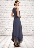 Kianna A-line V-Neck Ankle-Length Chiffon Mother of the Bride Dress With Beading STI126P0014655