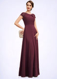 Savannah A-Line Scoop Neck Floor-Length Chiffon Mother of the Bride Dress With Ruffle Lace STI126P0014662