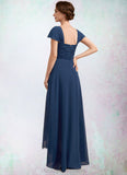 Kinley A-Line Sweetheart Asymmetrical Chiffon Lace Mother of the Bride Dress With Ruffle Beading Sequins STI126P0014663