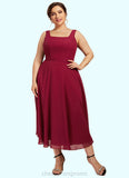 Genesis A-Line Scoop Neck Tea-Length Chiffon Mother of the Bride Dress STI126P0014684