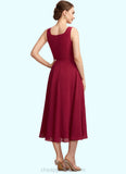 Genesis A-Line Scoop Neck Tea-Length Chiffon Mother of the Bride Dress STI126P0014684