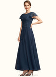 Ellen A-Line Scoop Neck Ankle-Length Chiffon Lace Mother of the Bride Dress With Sequins STI126P0014701