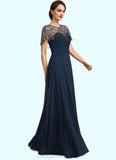 Jaycee A-Line Scoop Neck Floor-Length Chiffon Mother of the Bride Dress With Ruffle Beading Sequins STI126P0014711