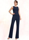 Pamela Jumpsuit/Pantsuit Scoop Neck Floor-Length Jersey Mother of the Bride Dress STI126P0014714