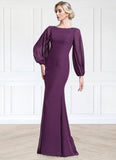 Marilyn Trumpet/Mermaid Scoop Neck Floor-Length Chiffon Mother of the Bride Dress With Beading Sequins STI126P0014748