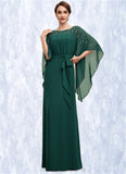 Cierra A-Line Scoop Neck Floor-Length Chiffon Mother of the Bride Dress With Beading Bow(s) STI126P0014763