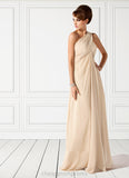 Paola Empire One-Shoulder Floor-Length Chiffon Mother of the Bride Dress With Ruffle STI126P0014777