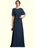 Alice A-Line Scoop Neck Floor-Length Chiffon Mother of the Bride Dress With Beading Sequins STI126P0014787