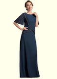 Alice A-Line Scoop Neck Floor-Length Chiffon Mother of the Bride Dress With Beading Sequins STI126P0014787