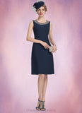 Corinne A-Line Scoop Neck Knee-Length Chiffon Mother of the Bride Dress With Beading STI126P0014791