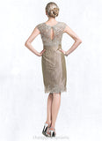 Miley Sheath/Column Scoop Neck Knee-Length Taffeta Mother of the Bride Dress STI126P0014808