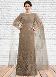 Hannah Sheath/Column Scoop Neck Floor-Length Lace Mother of the Bride Dress STI126P0014815