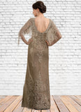 Hannah Sheath/Column Scoop Neck Floor-Length Lace Mother of the Bride Dress STI126P0014815