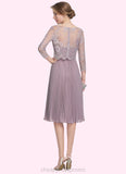 Lynn A-Line Sweetheart Knee-Length Chiffon Mother of the Bride Dress With Pleated STI126P0014823