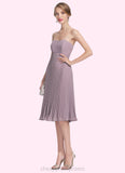 Lynn A-Line Sweetheart Knee-Length Chiffon Mother of the Bride Dress With Pleated STI126P0014823