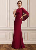 Kali Trumpet/Mermaid Scoop Neck Floor-Length Chiffon Mother of the Bride Dress With Ruffle STI126P0014842