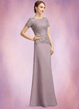 Erika A-Line Scoop Neck Floor-Length Chiffon Lace Mother of the Bride Dress STI126P0014846