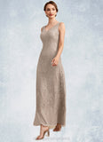 Prudence A-Line V-neck Ankle-Length Chiffon Lace Mother of the Bride Dress STI126P0014851