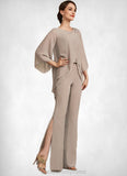 Erika Jumpsuit/Pantsuit Scoop Neck Floor-Length Chiffon Mother of the Bride Dress STI126P0014864